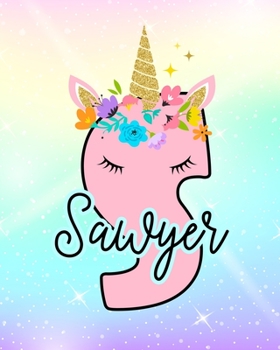 Sawyer: Girls Unicorn Journal to Write In | Personalized Journal