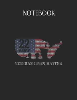 Paperback Notebook: 22 A Day Military Veteran Ptsd Awareness Gift Lovely Composition Notes Notebook for Work Marble Size College Rule Line Book