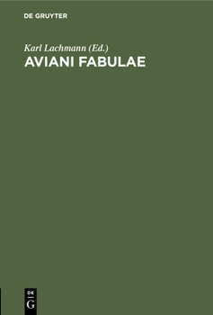 Hardcover Aviani Fabulae [Latin] Book
