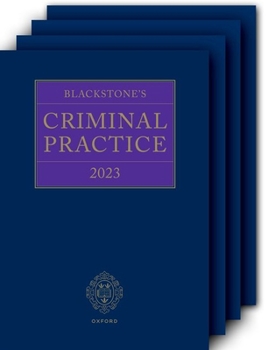 Hardcover Blackstones Criminal Practice 2023 2 Volume Set with Supplements Book