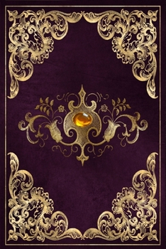 Paperback Notebook: Antique Look Purple & Gold 120 Pages Book