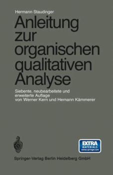 Paperback Anleitung Zur Organischen Qualitativen Analyse [German] Book