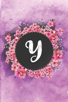 Cherry blossom flowers letter Y journal: Personalized Monogram Initial Y with pretty colorful watercolor pink floral sakura for women & girls || birthday gift idea