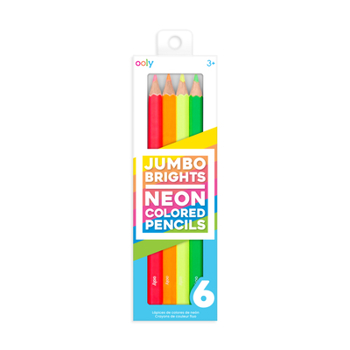 Office Product Ooly Jumbo Brights Neon Colored Pencils - Set of 6 Book