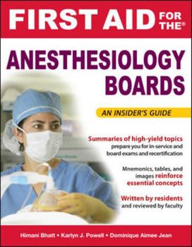 First Aid for the Anesthesia Boards - Book  of the FIRST AID FOR THE®️