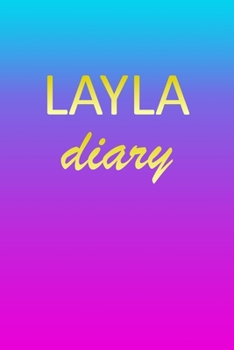 Paperback Layla: Journal Diary - Personalized First Name Personal Writing - Letter L Blue Purple Pink Gold Effect Cover - Daily Diaries Book