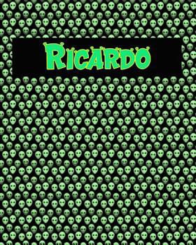 Paperback 120 Page Handwriting Practice Book with Green Alien Cover Ricardo: Primary Grades Handwriting Book