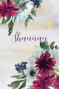 Paperback Shannan: Personalized Journal Gift Idea for Women (Burgundy and White Mums) Book