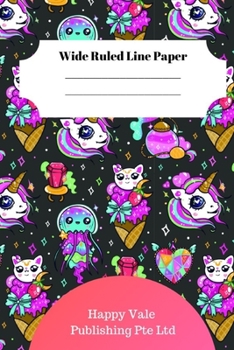 Cute Unicorn Theme Wide Ruled Line Paper