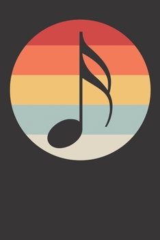 Paperback Notebook: Music Vocalist Musical Note Singer Song Retro Gift Dot Grid 6x9 120 Pages Book
