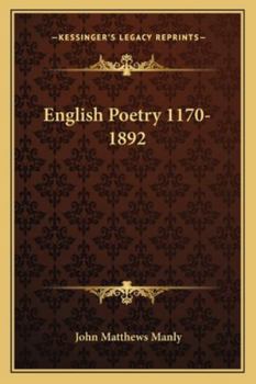 Paperback English Poetry 1170-1892 Book