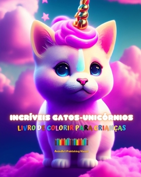 Incríveis gatos-unicórnios Livro de colorir para crianças Criaturas de fantasia adoráveis e cheias de amor: Gatos-unicórnios felizes que estimulam a ... a diversão dos pequenos (Portuguese Edition)