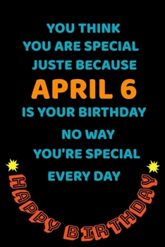 Paperback happy birthday April born: blank Lined Journal - diary record logbook- birthday gifts Book