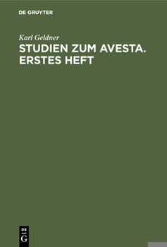 Hardcover Studien Zum Avesta. Erstes Heft. [German] Book