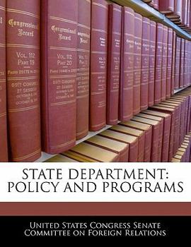 Paperback State Department: Policy and Programs Book