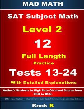 Paperback 2018 SAT Subject Level 2 Book B Tests 13-24 Book