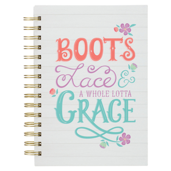 Spiral-bound Bless Your Soul Funny Spiral Notebook, Boots Lace Grace Teal/Purple Floral, Large Hardcover Journal for Women, Composition Notebook for Work, Travel J Book