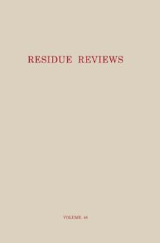 Paperback Residue Reviews: Residues of Pesticides and Other Contaminants in the Total Environment Book