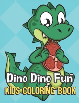 Dino Dino Fun Kids Coloring Book: Dinosaur Eating Meat Cover Color Book for Children of All Ages. Teal Diamond Design with Black White Pages for Mindfulness and Relaxation
