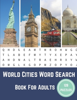 Paperback World Cities Word Search Book For Adults: Large Print Puzzle Book Gift With Solutions Book