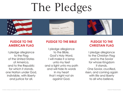 Wall Chart 3-In-1: Pledges of Allegiance, Christian Flag, Bible Wall Chart Book