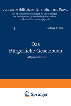Paperback Das Bürgerliche Gesetzbuch: Allgemeiner Teil [German] Book