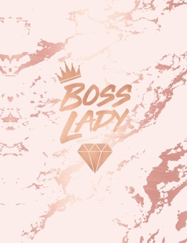 Boss Lady: Inspirational Quote Notebook, Light Purple Marble and Rose Gold | 8.5 x 11, 120 Wide Ruled Pages