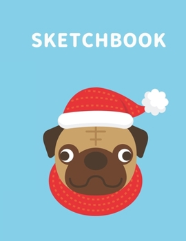 Sketchbook: A Cute Dog Kawaii Sketchbook for Kids: 100 Pages of 8.5" x 11"  Large Blank Paper for Drawing, Doodling Painting or Sketching (Xmas Gift)
