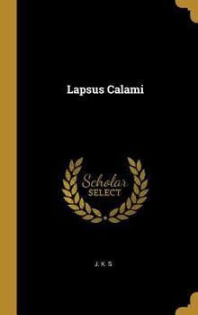 Hardcover Lapsus Calami Book