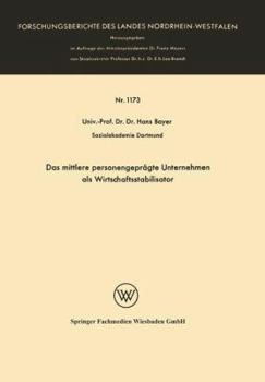 Paperback Das Mittlere Personengeprägte Unternehmen ALS Wirtschaftsstabilisator [German] Book