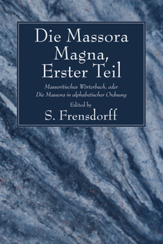 Paperback Die Massora Magna, Erster Teil Book