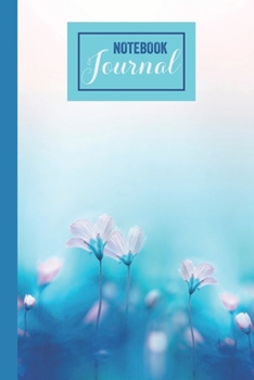 sky blue Floral Notebook Journal: Floral College Ruled Composition Book