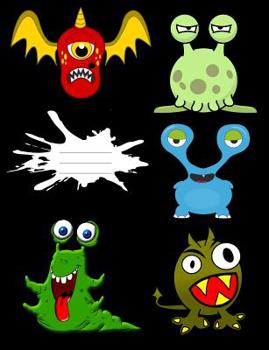 Composition Notebook: Monster Themed Wide Ruled 7.44 x 9.69