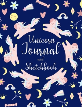 Paperback Unicorn Journal and Sketchbook: Alternating Blank and Lined Pages for Journaling and Drawing Book