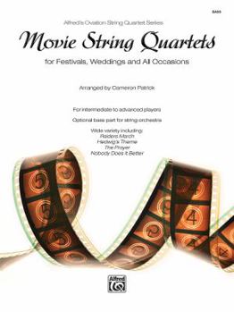 Paperback Movie String Quartets for Festivals, Weddings, and All Occasions: String Bass, Parts Book
