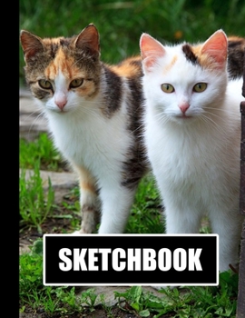 Sketchbook: Cats Cover Design | White Paper | 120 Blank Unlined Pages | 8.5" X 11" | Matte Finished Soft Cover