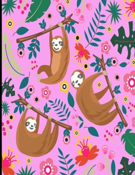 Alexa: Pink Sloth Notebook, 366 Pages College Ruled Sloth Notebook, Cute Sloth Cover Note Pad