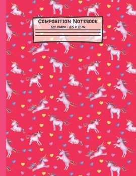 Paperback Unicorns Composition Notebook: Unicorn Gifts: Paperback Blank Wide Ruled Lined Paper Journal for School: 8.5" x 11" Book