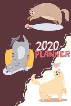 Planner 2020: Blank daily and weekly calendar 2020 to organize your life day by day! Perfect gift for cat lovers, entrepreneurs and students.