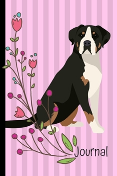 Paperback Journal: Greater Swiss Mountain Dog Pink Journal Lined Blank Paper Diary Book