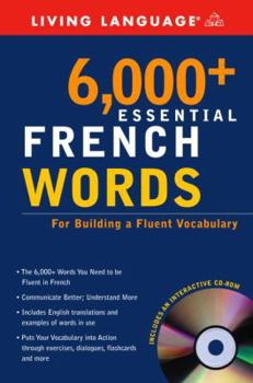 Paperback 6,000+ Essential French Words [With CDROM] [Large Print] Book