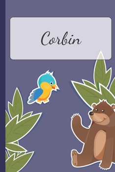 Paperback Corbin: Personalized Notebooks - Sketchbook for Kids with Name Tag - Drawing for Beginners with 110 Dot Grid Pages - 6x9 / A5 Book