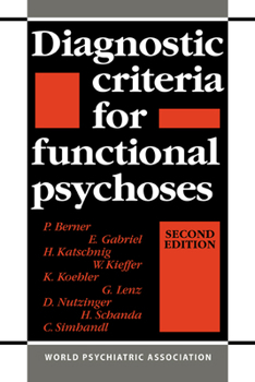 Paperback Diagnostic Criteria for Functional Psychoses Book