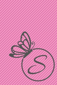 S: Initial S Monogram Notebook Journal Gift Circular Butterfly design (Butterfly Circle Monogram Journals)