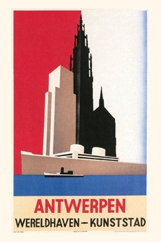 Paperback Vintage Journal Antwerp Travel Poster Book