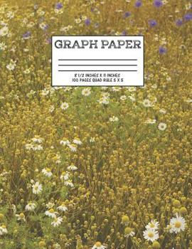 Paperback Graph Paper: Notebook Yellow Purple Flower Chamomile Cute Pattern Cover Graphing Paper Composition Book Cute Pattern Cover Graphing Book