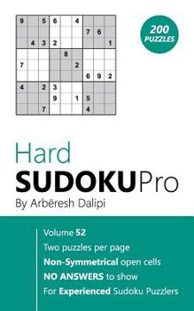 Paperback Hard Sudoku Pro: Book for Experienced Puzzlers (200 puzzles) Vol. 52 Book