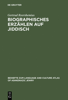 Hardcover Biographisches Erzählen auf Jiddisch [German] Book