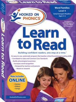 Paperback Hooked on Phonics Learn to Read - Level 4: Word Families (Early Emergent Readers | Kindergarten | Ages 4-6) (4) Book