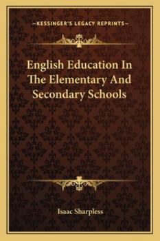 Paperback English Education In The Elementary And Secondary Schools Book